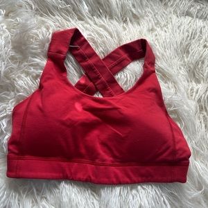 Red lululemon sports bra